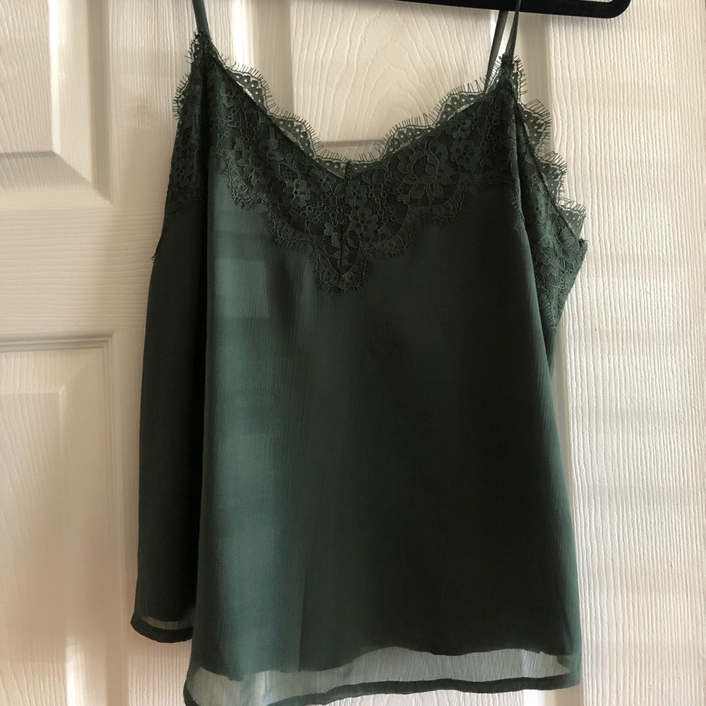 Abercrombie and Fitch Forrest green lace tank